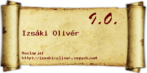 Izsáki Olivér névjegykártya